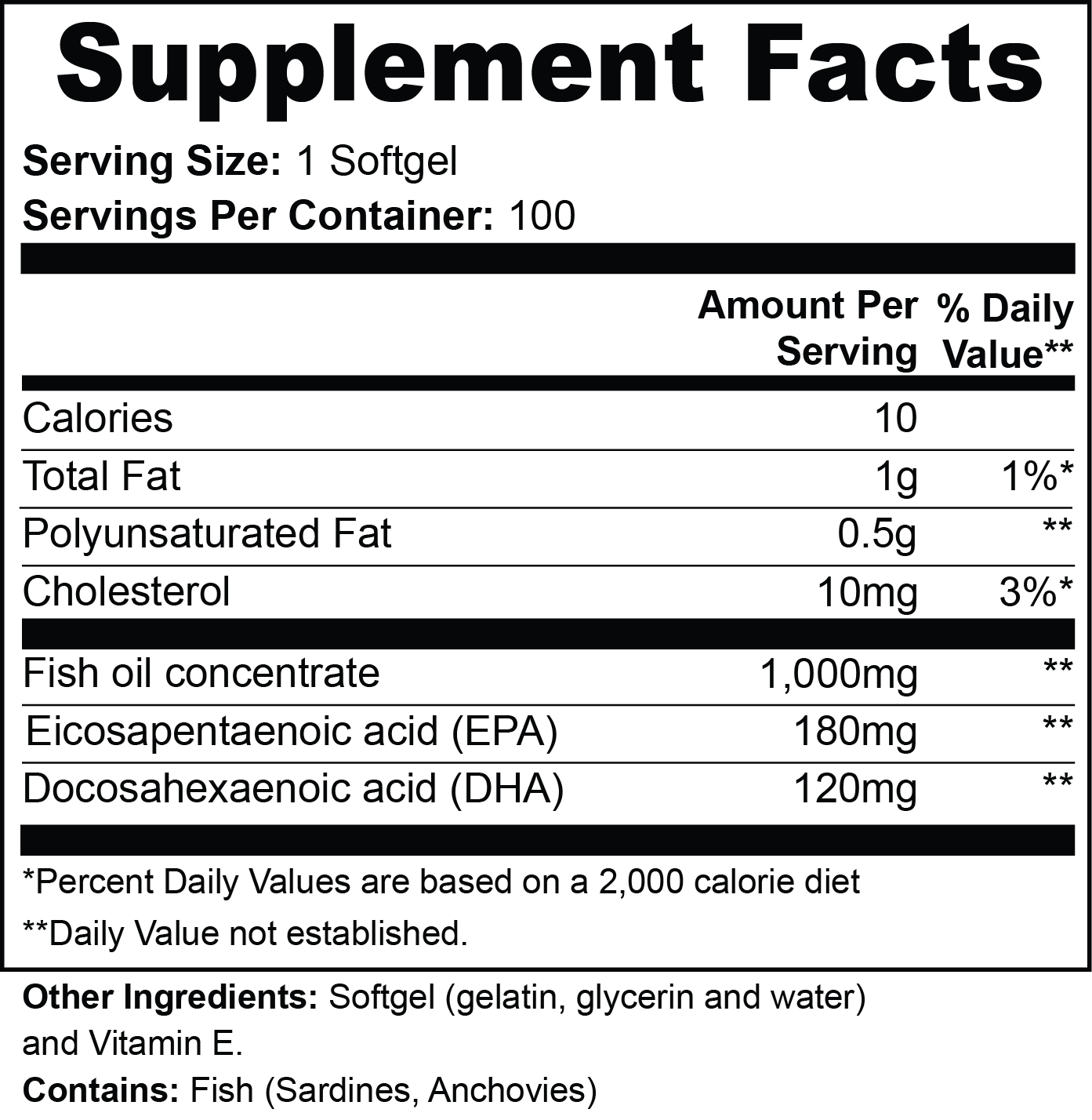 Omega-3 EPA 180mg + DHA 120mg - Neurovascular Support