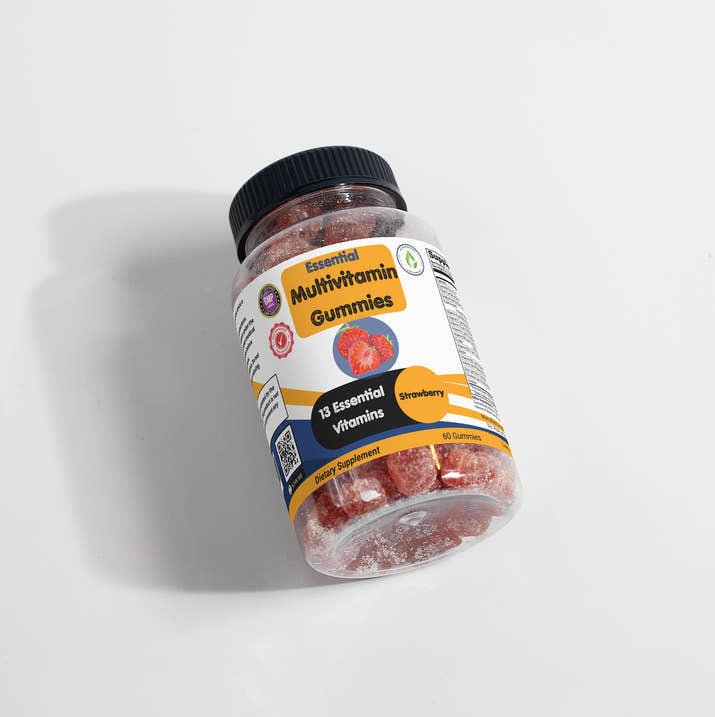 Multivitamin Bear Gummies (Adult) - 13 Essential Vitamins - Strawberry