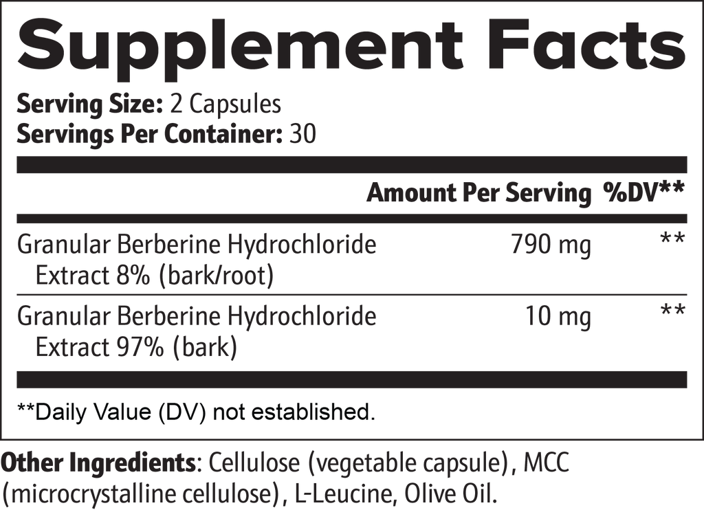 Berberine 800mg - Blood Sugar Support - fat loss - AMPK Activation - Liver Support