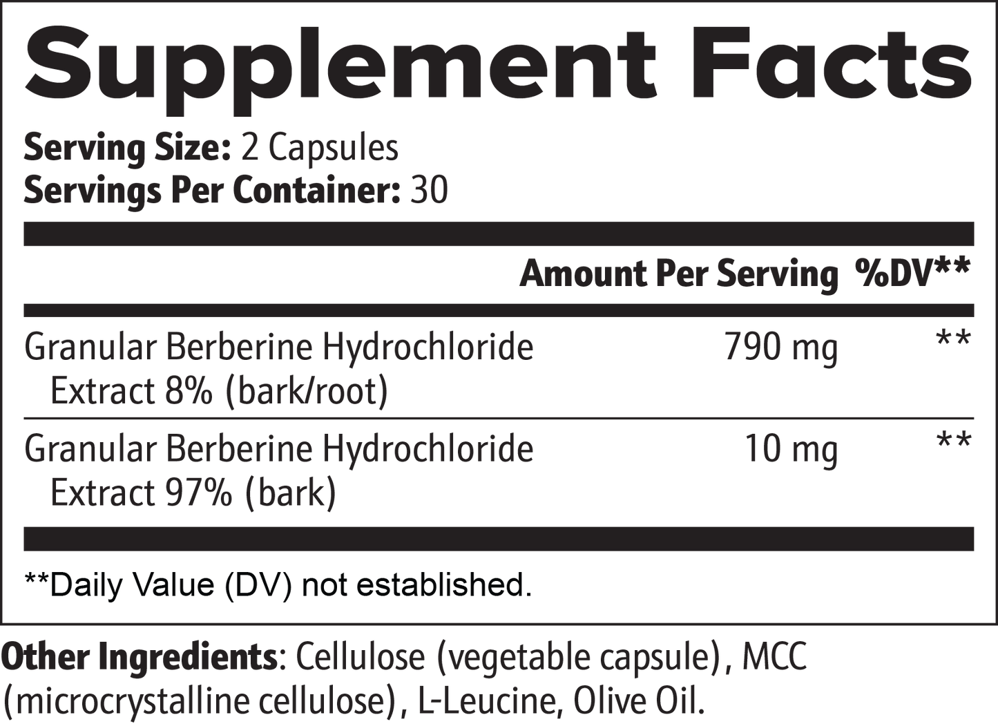 Berberine 800mg - Blood Sugar Support - fat loss - AMPK Activation - Liver Support