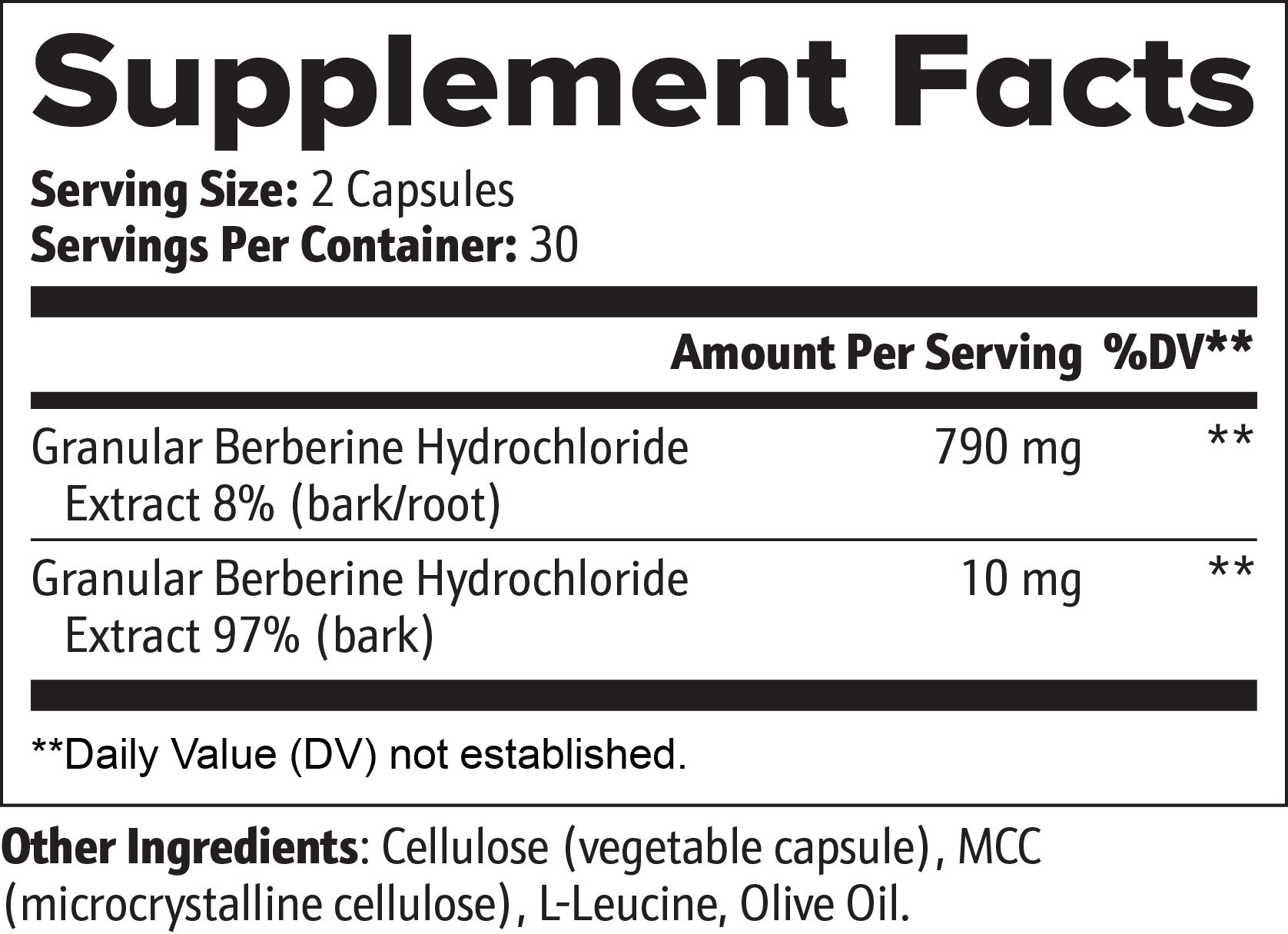 Berberine 800mg - Blood Sugar Support - fat loss - AMPK Activation - Liver Support