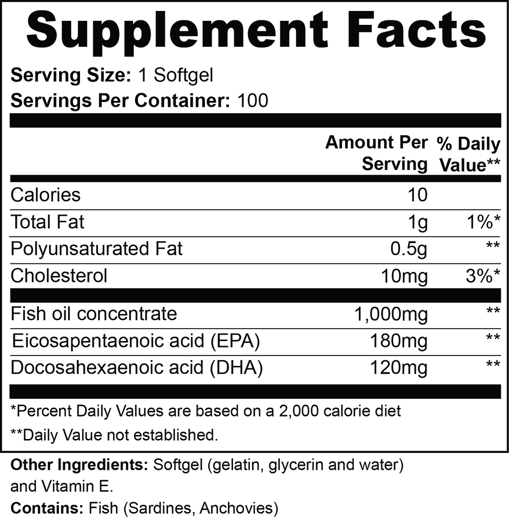 Omega-3 EPA 180mg + DHA 120mg - Neurovascular Support