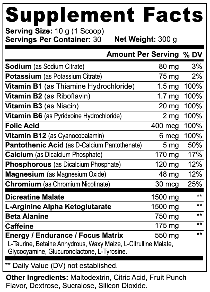 Ambush Nitric Oxide Preworkout – Fruit Punch
